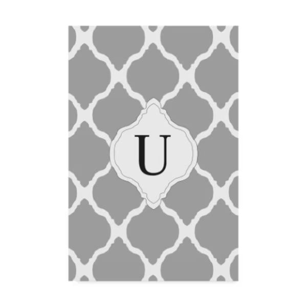 Art Licensing Studio 'U Gray Monogram' Canvas Art, 12x19, Trademark Fine Art, Mfr#: ALI38552-C1219GG